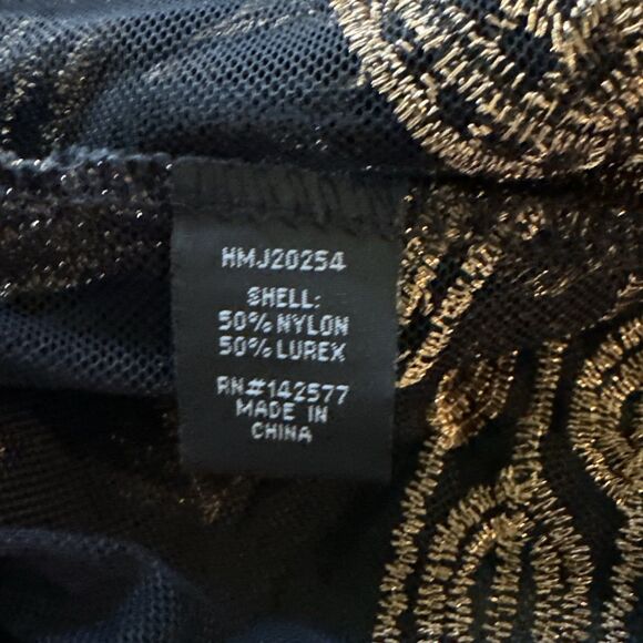 Haute Monde Cinched Waist Kimono Topper Medium Blk Copper Embroidered Whimsigoth - Picture 9 of 11